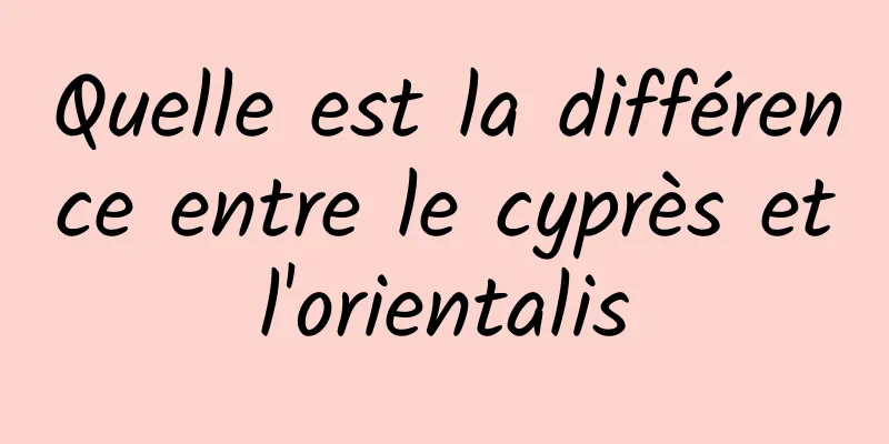 Quelle est la différence entre le cyprès et l'orientalis 