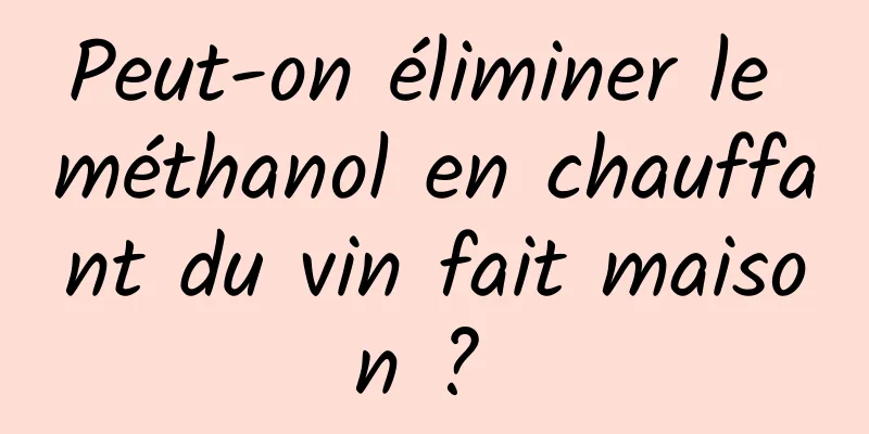 Peut-on éliminer le méthanol en chauffant du vin fait maison ? 