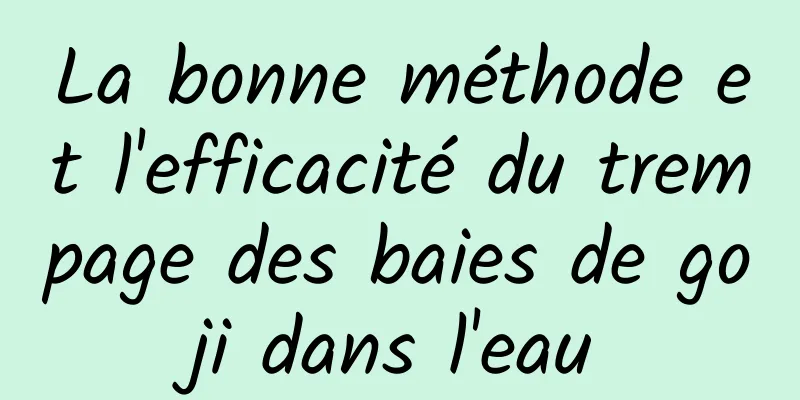 La bonne méthode et l'efficacité du trempage des baies de goji dans l'eau