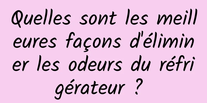 Quelles sont les meilleures façons d'éliminer les odeurs du réfrigérateur ? 