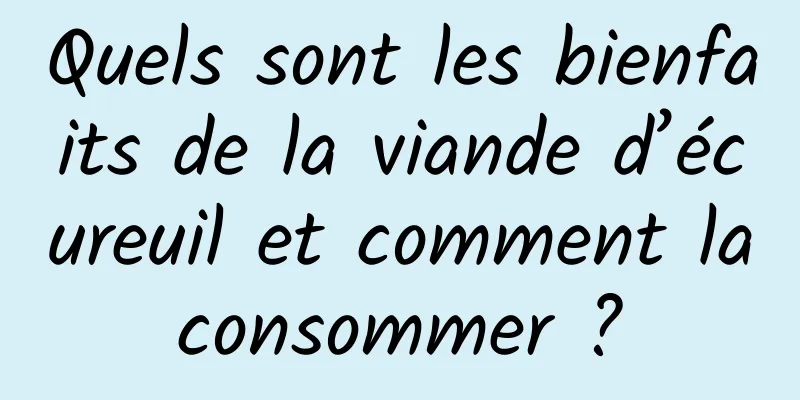 Quels sont les bienfaits de la viande d’écureuil et comment la consommer ? 