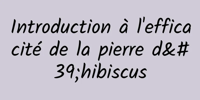 Introduction à l'efficacité de la pierre d'hibiscus