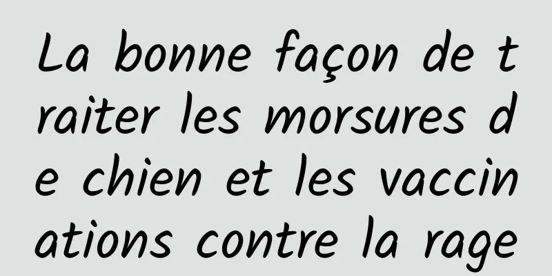 La bonne façon de traiter les morsures de chien et les vaccinations contre la rage