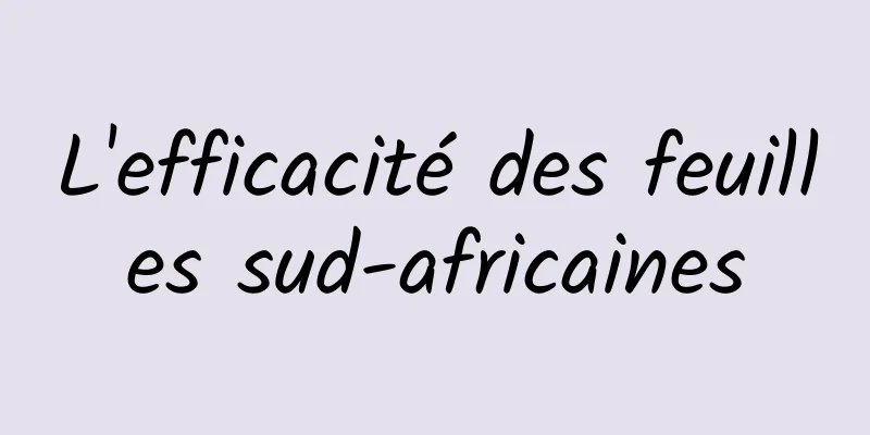 L'efficacité des feuilles sud-africaines