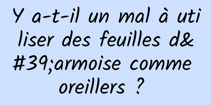 Y a-t-il un mal à utiliser des feuilles d'armoise comme oreillers ? 