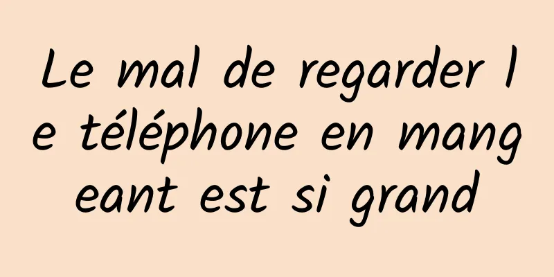 Le mal de regarder le téléphone en mangeant est si grand