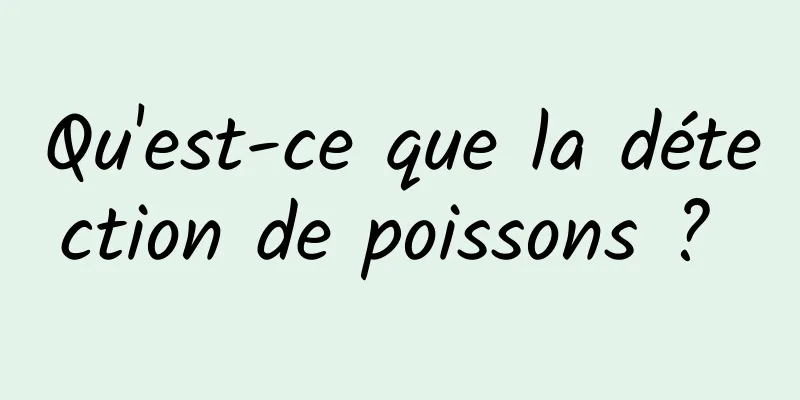 Qu'est-ce que la détection de poissons ? 