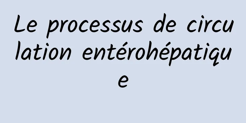 Le processus de circulation entérohépatique