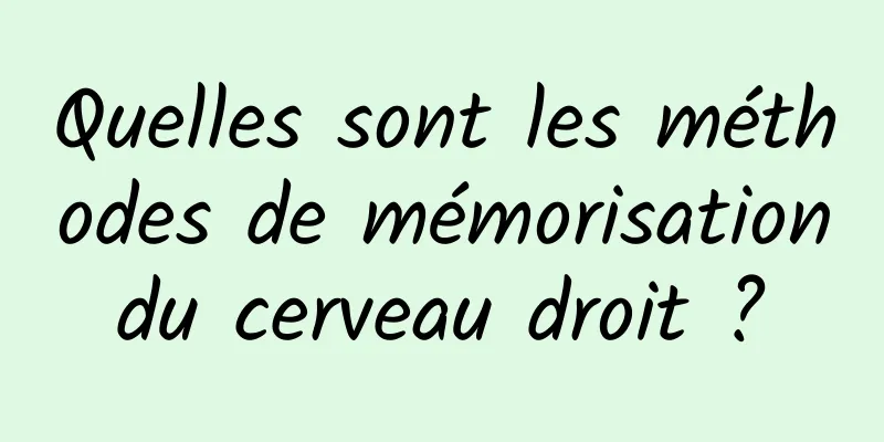 Quelles sont les méthodes de mémorisation du cerveau droit ? 