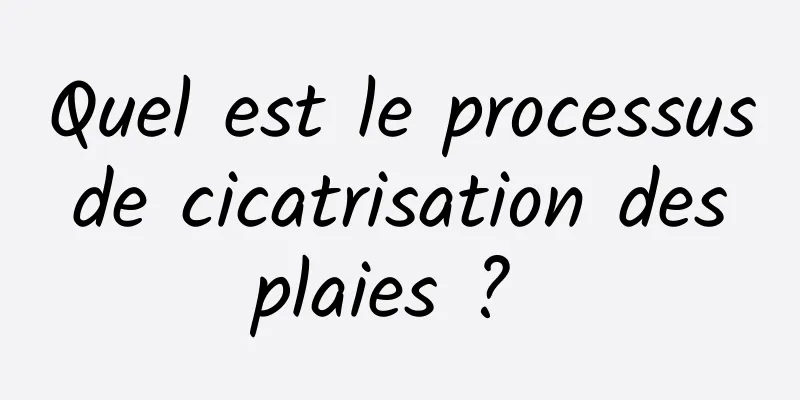 Quel est le processus de cicatrisation des plaies ? 