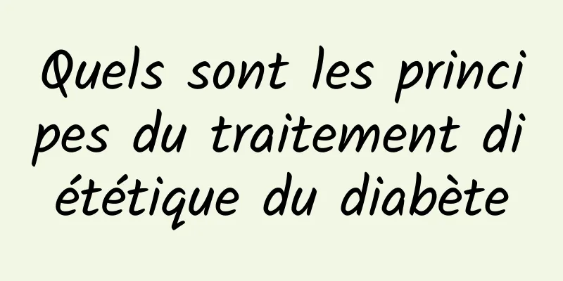 Quels sont les principes du traitement diététique du diabète