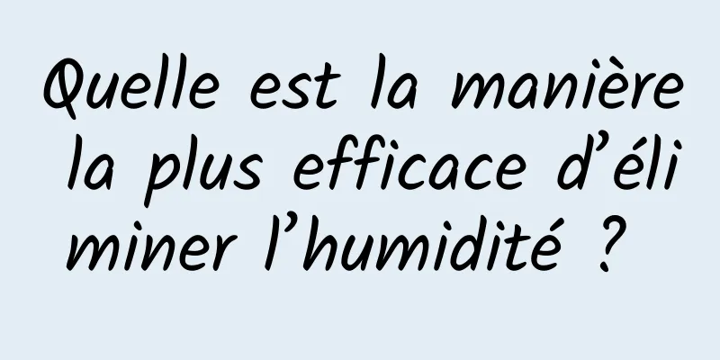 Quelle est la manière la plus efficace d’éliminer l’humidité ? 