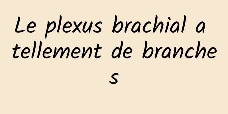 Le plexus brachial a tellement de branches