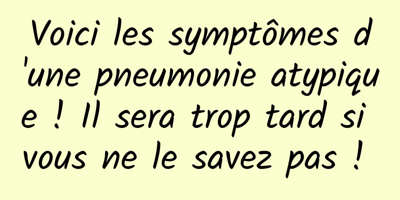Voici les symptômes d'une pneumonie atypique ! Il sera trop tard si vous ne le savez pas ! 