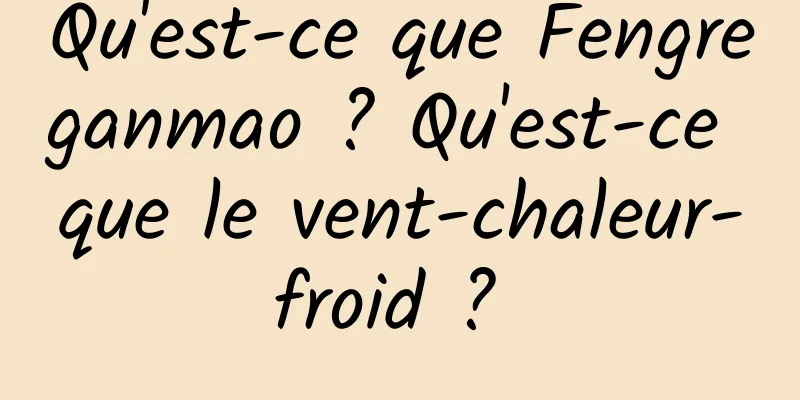 Qu'est-ce que Fengreganmao ? Qu'est-ce que le vent-chaleur-froid ? 
