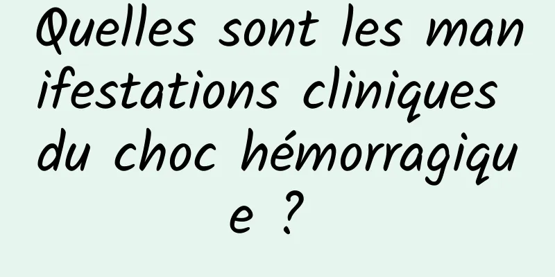 Quelles sont les manifestations cliniques du choc hémorragique ? 