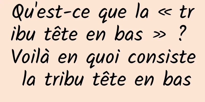 Qu'est-ce que la « tribu tête en bas » ? Voilà en quoi consiste la tribu tête en bas