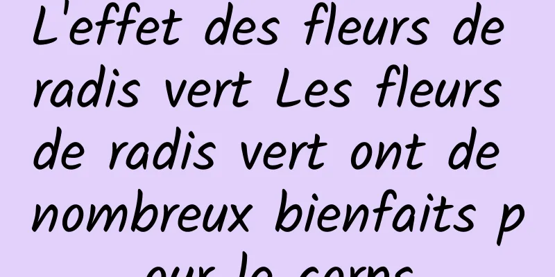 L'effet des fleurs de radis vert Les fleurs de radis vert ont de nombreux bienfaits pour le corps