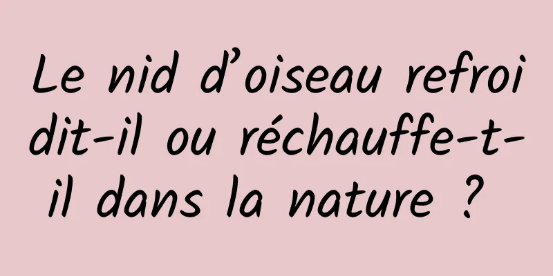 Le nid d’oiseau refroidit-il ou réchauffe-t-il dans la nature ? 
