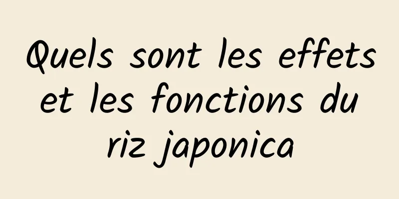 Quels sont les effets et les fonctions du riz japonica