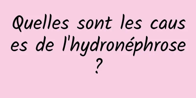 Quelles sont les causes de l'hydronéphrose ? 