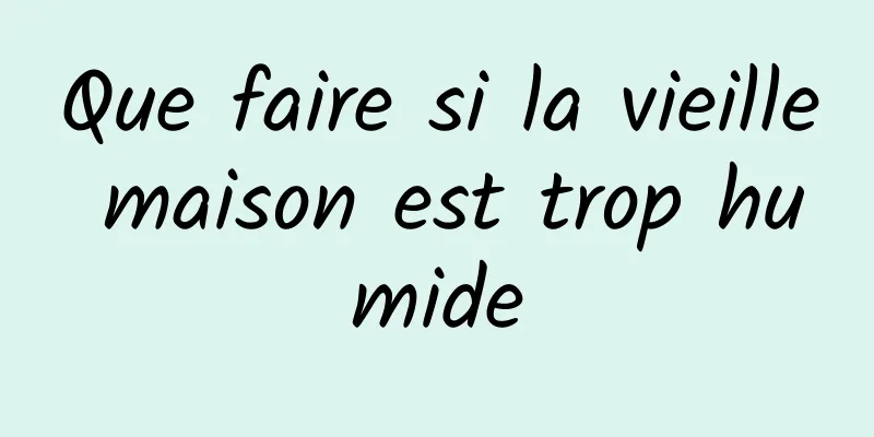 Que faire si la vieille maison est trop humide