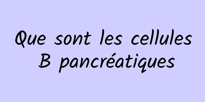 Que sont les cellules B pancréatiques