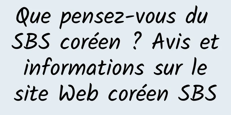 Que pensez-vous du SBS coréen ? Avis et informations sur le site Web coréen SBS
