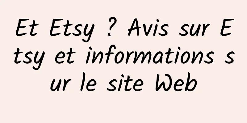 Et Etsy ? Avis sur Etsy et informations sur le site Web