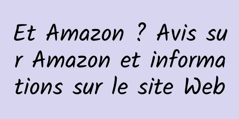 Et Amazon ? Avis sur Amazon et informations sur le site Web