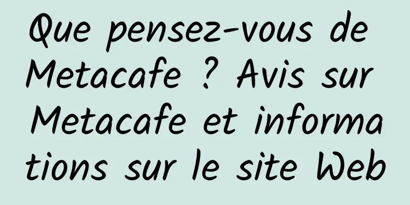Que pensez-vous de Metacafe ? Avis sur Metacafe et informations sur le site Web