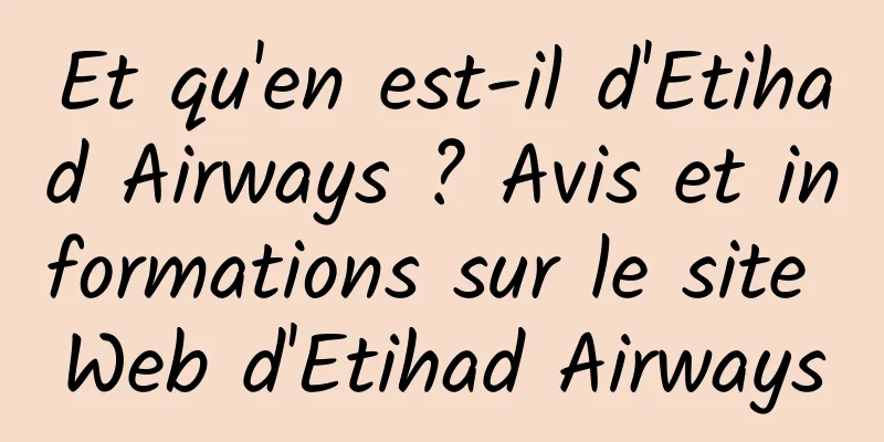 Et qu'en est-il d'Etihad Airways ? Avis et informations sur le site Web d'Etihad Airways
