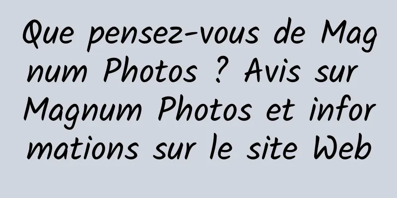 Que pensez-vous de Magnum Photos ? Avis sur Magnum Photos et informations sur le site Web