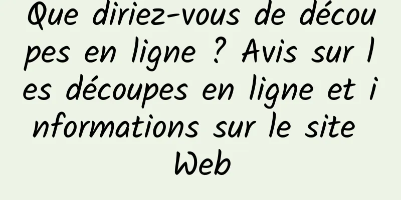 Que diriez-vous de découpes en ligne ? Avis sur les découpes en ligne et informations sur le site Web