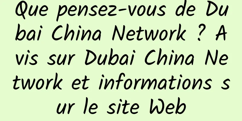 Que pensez-vous de Dubai China Network ? Avis sur Dubai China Network et informations sur le site Web