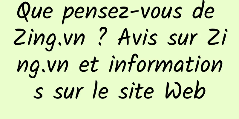 Que pensez-vous de Zing.vn ? Avis sur Zing.vn et informations sur le site Web