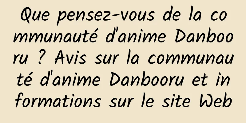 Que pensez-vous de la communauté d'anime Danbooru ? Avis sur la communauté d'anime Danbooru et informations sur le site Web