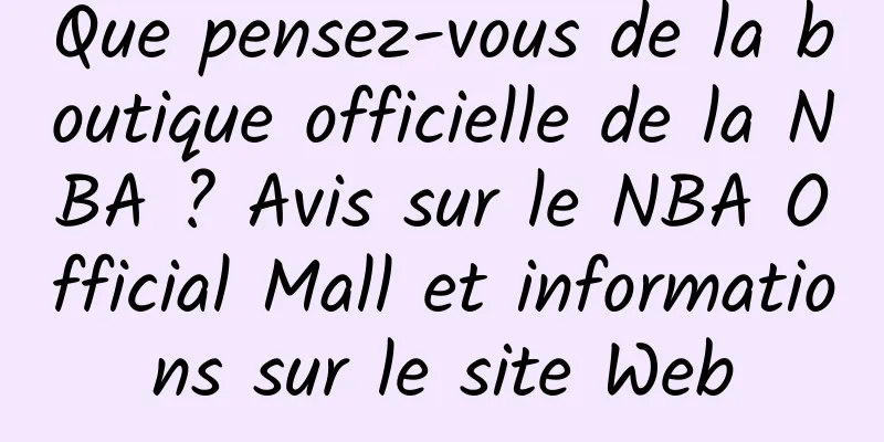 Que pensez-vous de la boutique officielle de la NBA ? Avis sur le NBA Official Mall et informations sur le site Web