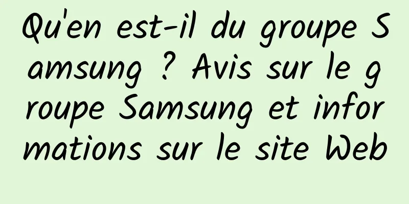 Qu'en est-il du groupe Samsung ? Avis sur le groupe Samsung et informations sur le site Web