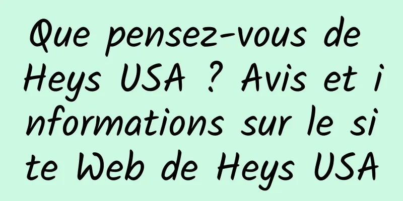 Que pensez-vous de Heys USA ? Avis et informations sur le site Web de Heys USA
