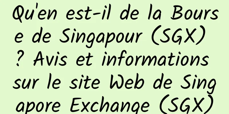 Qu'en est-il de la Bourse de Singapour (SGX) ? Avis et informations sur le site Web de Singapore Exchange (SGX)