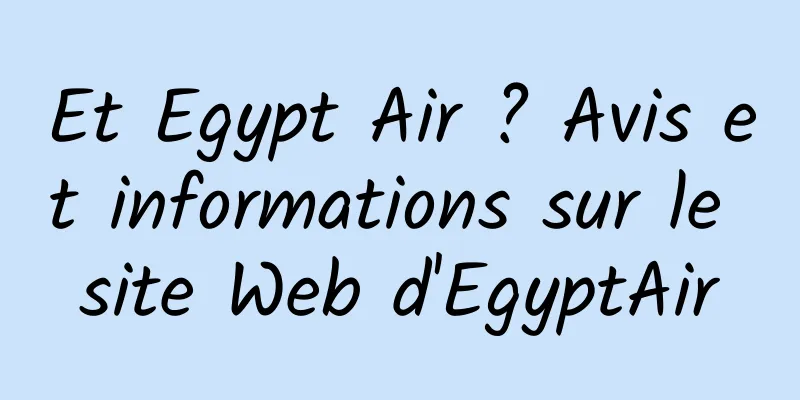 Et Egypt Air ? Avis et informations sur le site Web d'EgyptAir