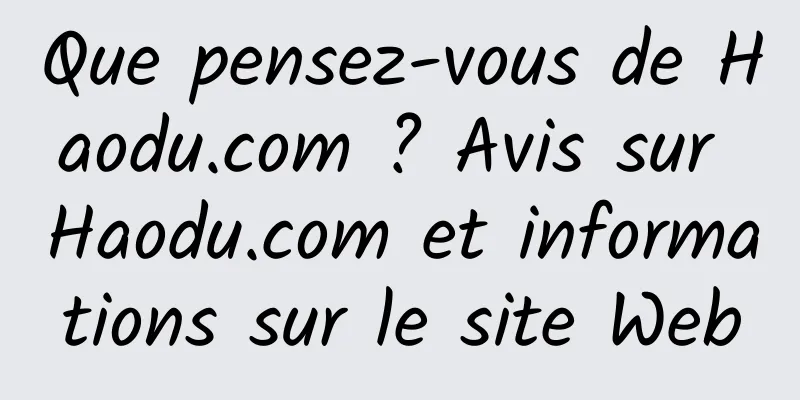 Que pensez-vous de Haodu.com ? Avis sur Haodu.com et informations sur le site Web