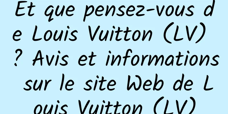Et que pensez-vous de Louis Vuitton (LV) ? Avis et informations sur le site Web de Louis Vuitton (LV)