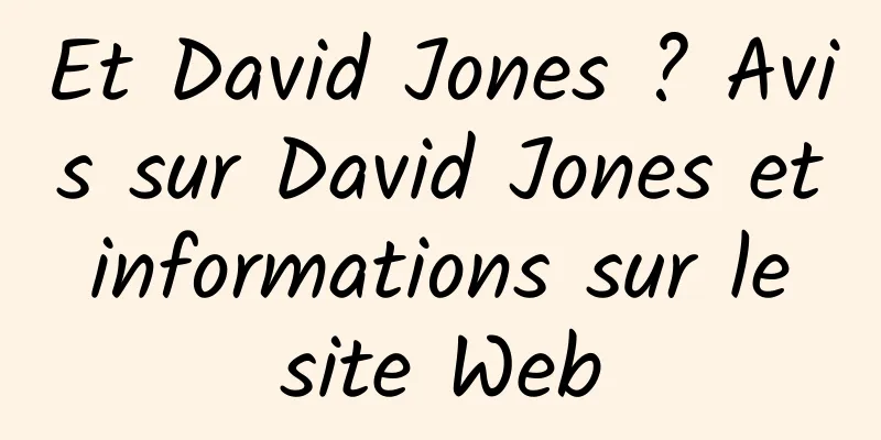 Et David Jones ? Avis sur David Jones et informations sur le site Web