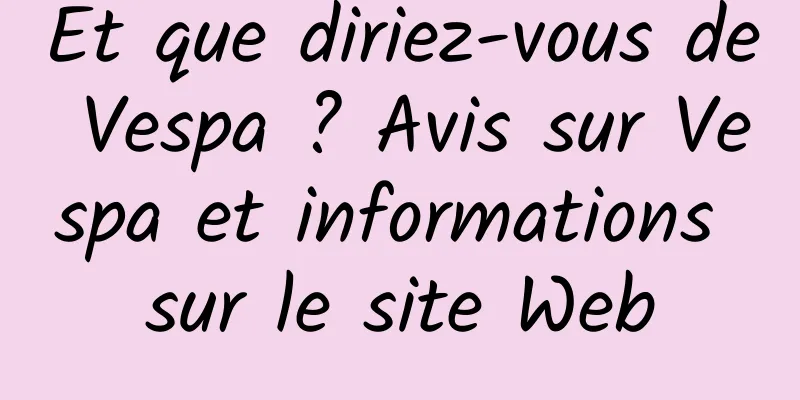 Et que diriez-vous de Vespa ? Avis sur Vespa et informations sur le site Web