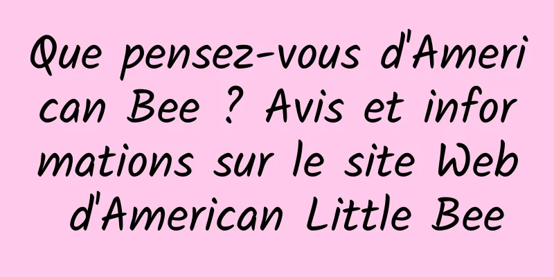 Que pensez-vous d'American Bee ? Avis et informations sur le site Web d'American Little Bee