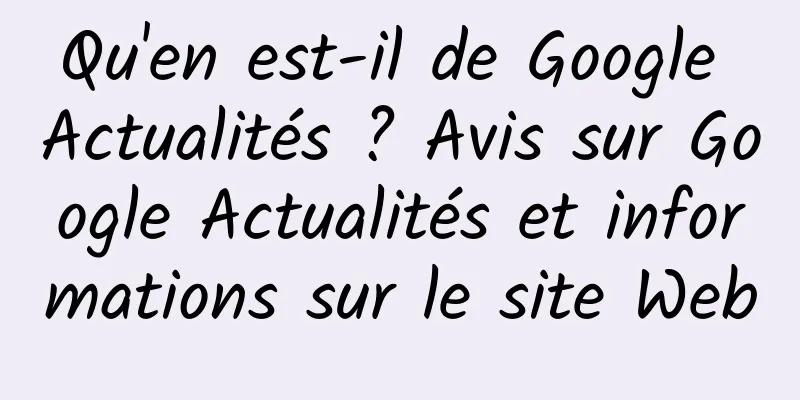 Qu'en est-il de Google Actualités ? Avis sur Google Actualités et informations sur le site Web
