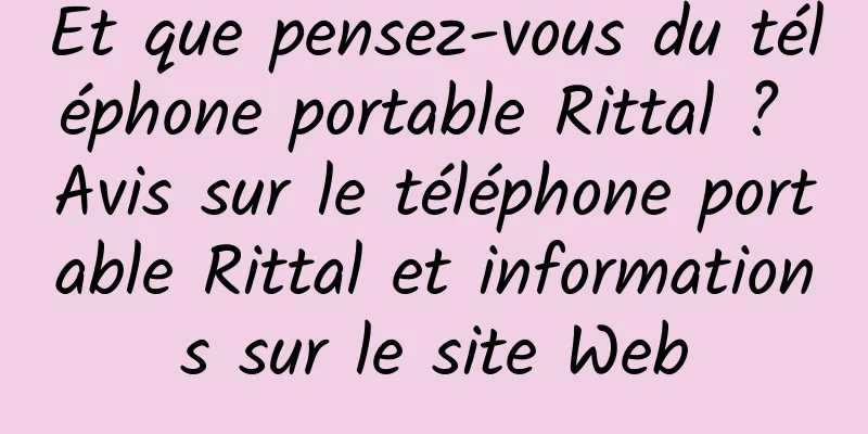 Et que pensez-vous du téléphone portable Rittal ? Avis sur le téléphone portable Rittal et informations sur le site Web