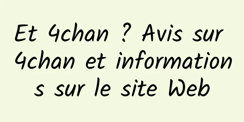 Et 4chan ? Avis sur 4chan et informations sur le site Web